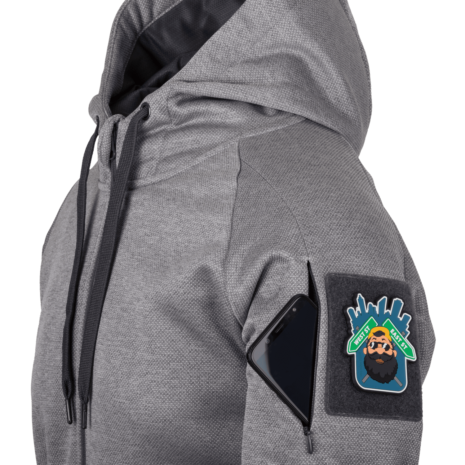 Худи Helikon URBAN TACTICAL HOODIE (FullZip)® - Black / Grey Melange — изображение 4