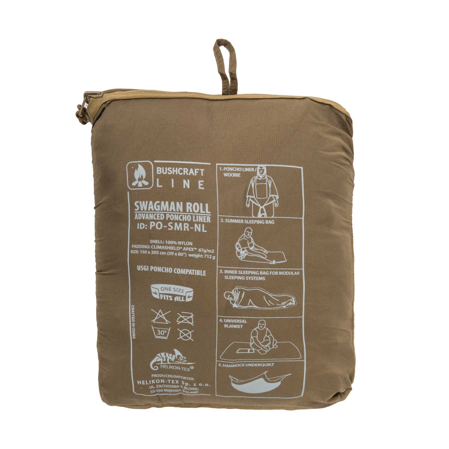 Пончо утепленное Helikon SWAGMAN ROLL Poncho® - Alpha Green — изображение 12