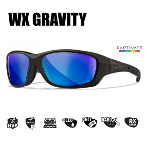 Очки Wiley-X GRAVITY BLACK CRYSTAL FRAME - Captivate Pol Blue Mirror