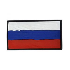 Патч ПВХ развевающийся "Флаг России" (50*90 мм) - Бежевый