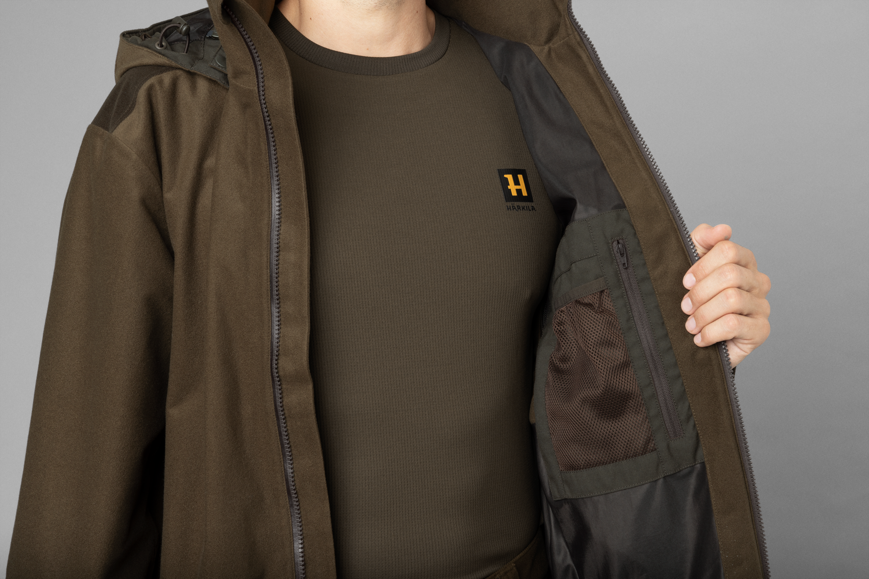 Куртка Härkila Forest Hunter GTX jacket Hunting green/Shadow brown — изображение 5